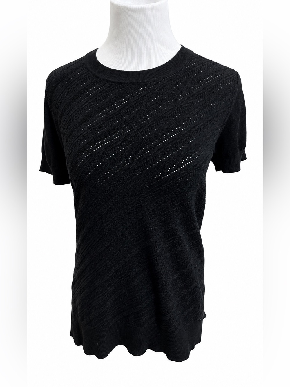 Banana Republic Black Short-Sleeve Knit Tee